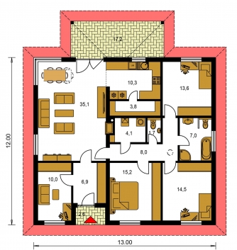 Imagen duplicada | Plano de planta de la planta baja - BUNGALOW 179